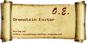 Orenstein Eszter névjegykártya